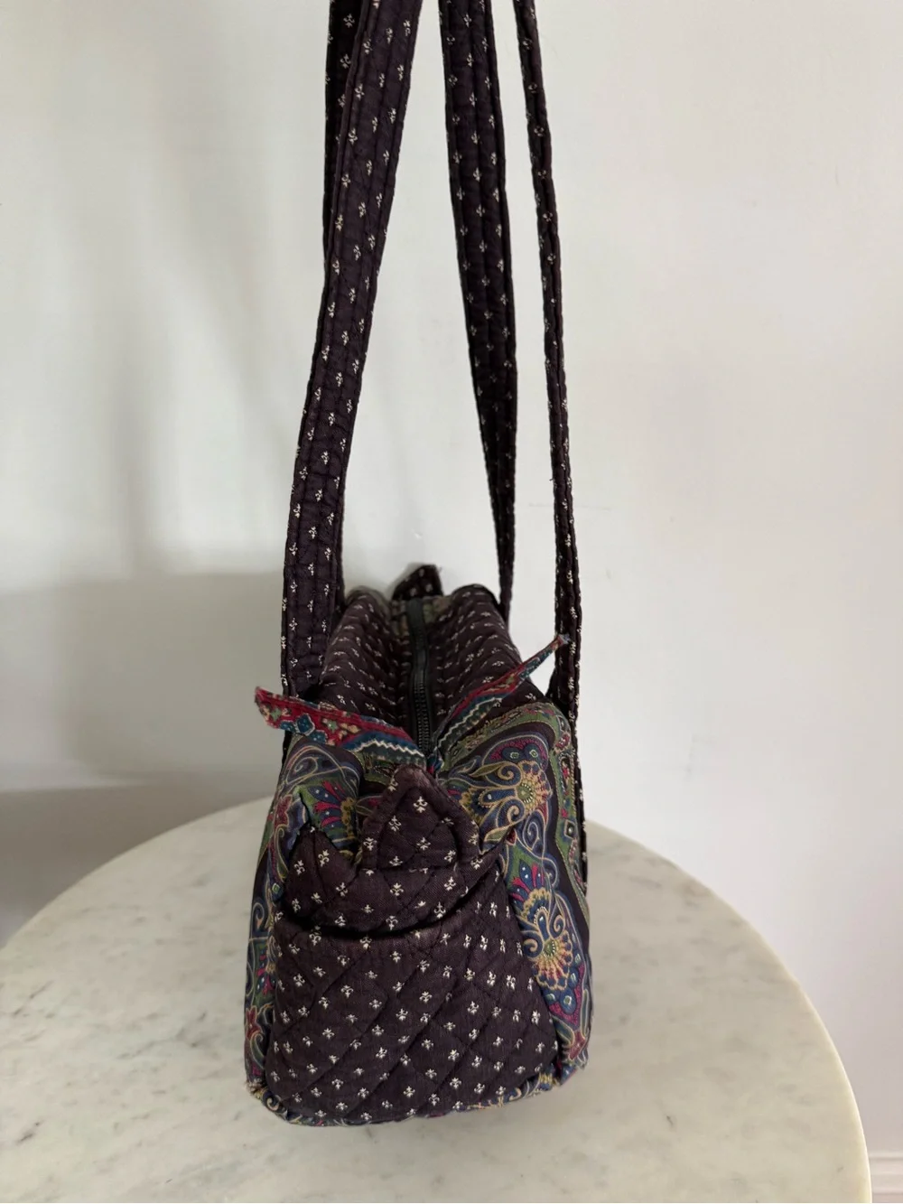Rare VTG Vera Bradley INDIANA 1990 Black Iconic Small Duffle Purse Made USA